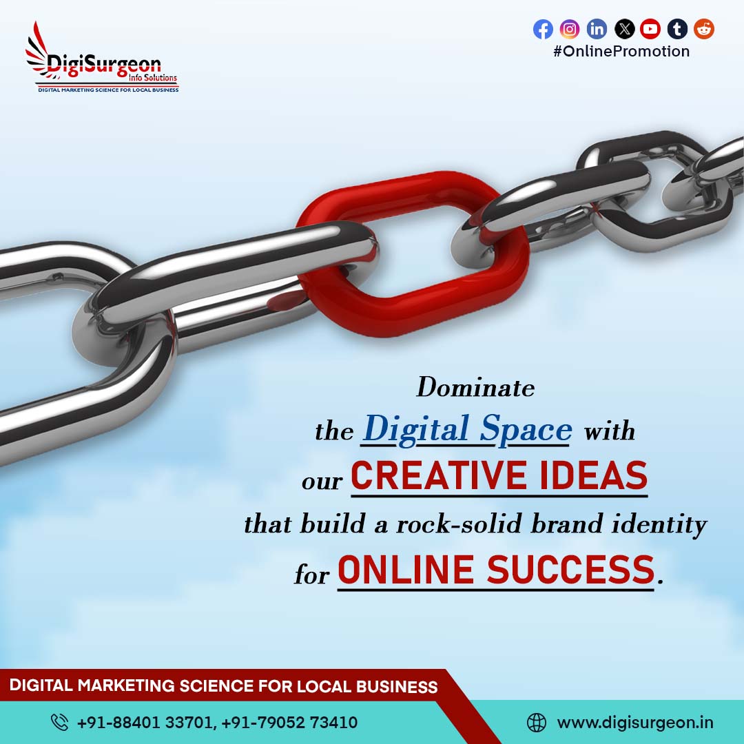 Dominate the #DigitalSpace with our #creativeideas that build a rock-solid brand identity for #onlinesuccess. Contact us Today!!

@Digi_Surgeon
Digital Marketing Agency
CALL Now! 7905273410 | 8840133701
Web - digisurgeon.in
#DigiSurgeon #dis #disteam #marketingagency
