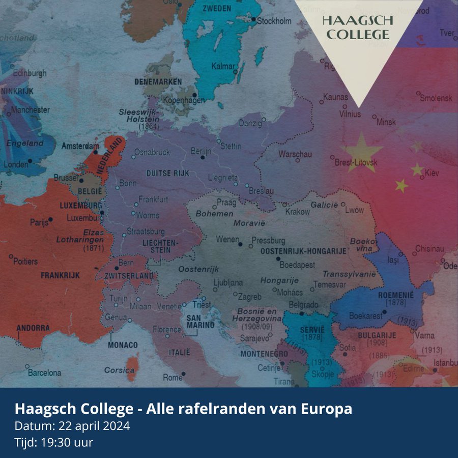 Zegt het voort! Maandag 22 april 19.30: @HaagschCollege in @nieuwspoort over 'Alle rafelranden van Europa'. Een kritische blik op ons eigen verleden om te komen tot antwoorden op de grote bedreigingen van nu. Kom ook en meld je aan op: haagschcollege.nl/college/allera…