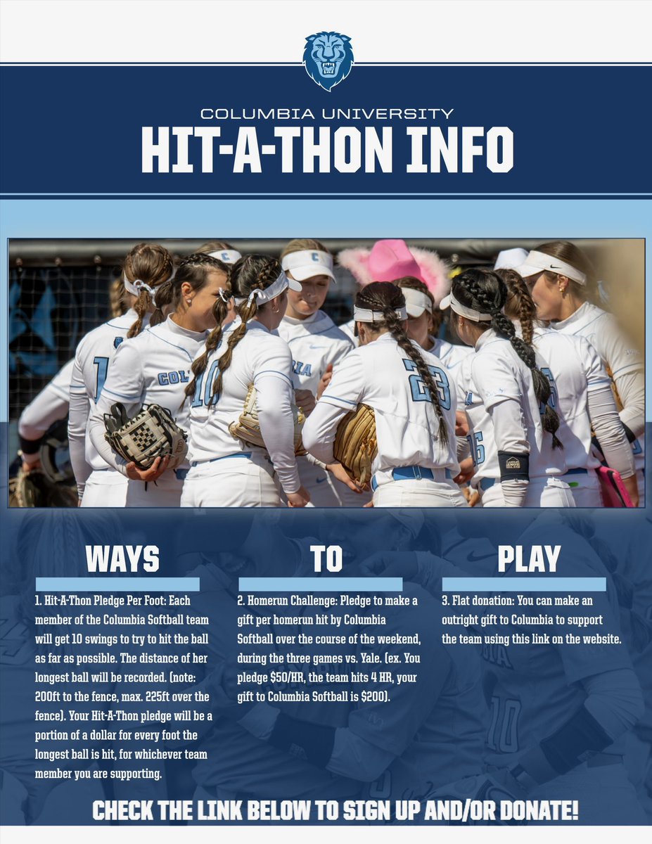 CULionsSoftball's tweet photo. CLICK HERE FOR ALL DONATION OPTIONS.  HOPE TO SEE YOU AT THE FIELD FOR A FUN EVENING!
https://t.co/RQrphVmrA7 https://t.co/UPWuGHBqzo