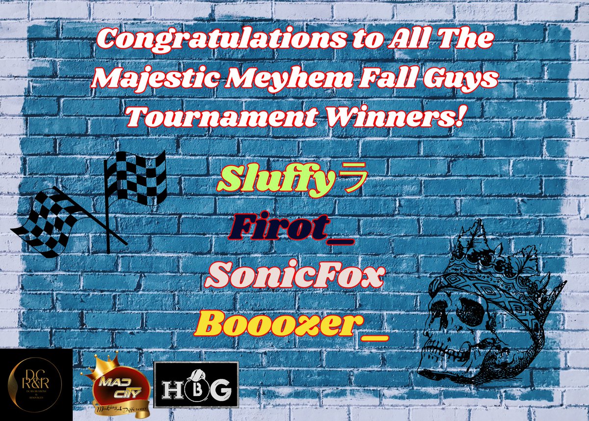 DCRECREATIONS's tweet photo. 💪🏆💸Congratulations To ALL Our Majestic Mayhem Fall Guys Tournament Champions!🎉💸🎮

🫂💖Thank you to everyone who participated and helped create these memorable moments!! Stay Tuned for More!!🤯🕹️💫#epic #eSports #FallGuys #GamingNews #networking #PlayToWin #fun @LMNTWRLDtv https://t.co/51vcaWxeM5
