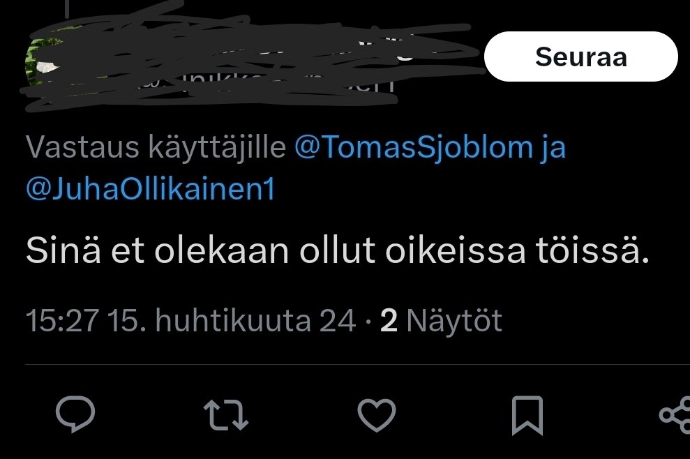 Aina niin raikas kommentti! 🥰