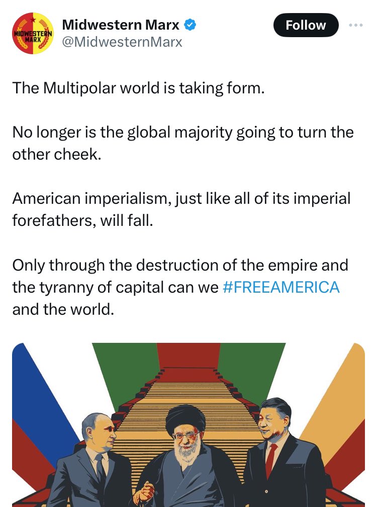 Marxists for kleptocratic capitalism, theocracy, and state-directed capitalism. Because for many of today’s “Marxists,” the one thing that really matters is anti-Americanism.