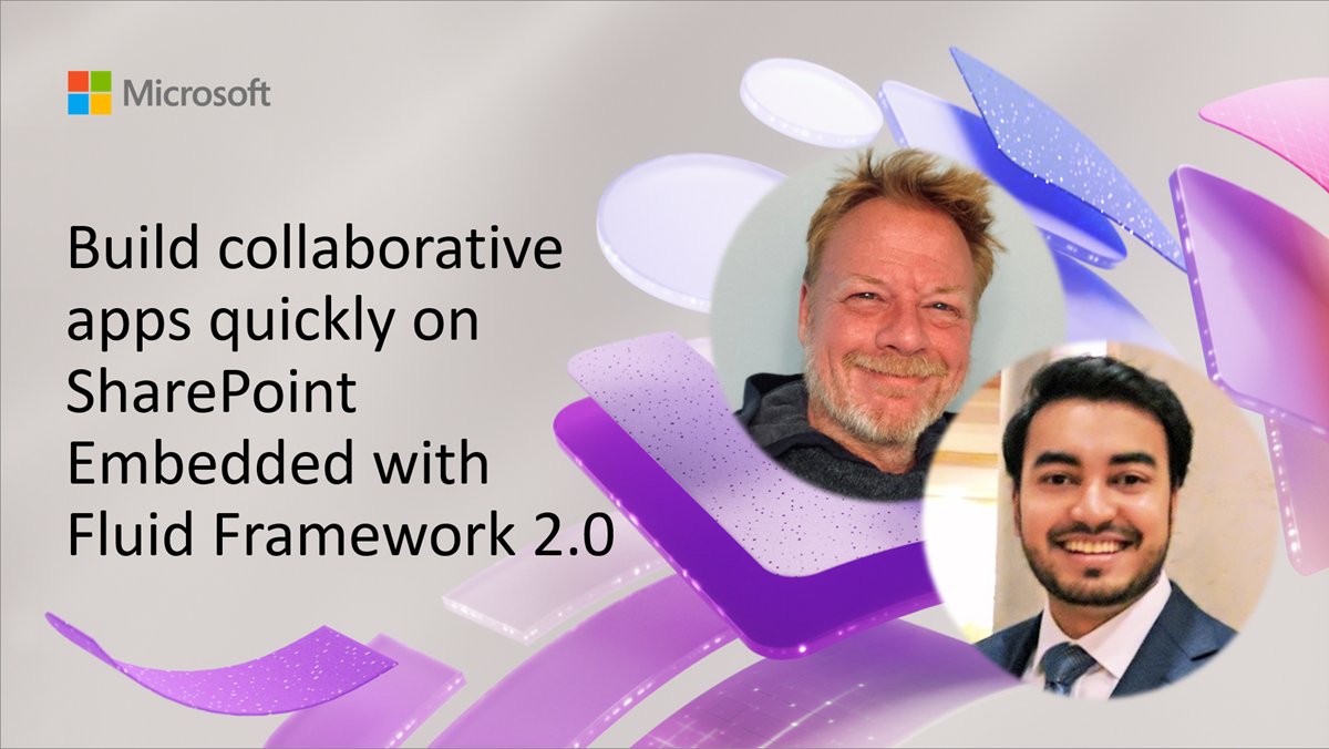 Microsoft365Dev's tweet image. 🚀 Explore the future of collaborative app development with Fluid Framework 2.0 on Microsoft 365 and SharePoint! 

Join Kashif Qureshi &amp;amp; Nick Simons as they demo how to build dynamic apps 

📺 Watch now → msft.it/6013chWO3

#Microsoft365dev #SharePoint #FluidFramework