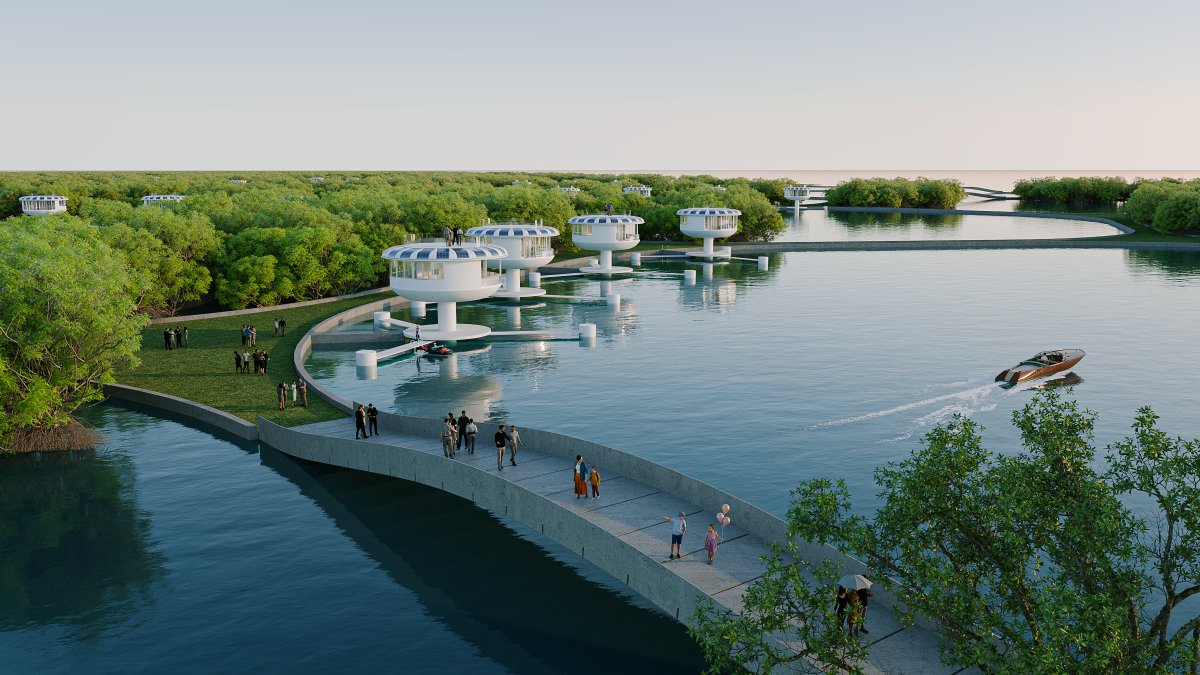 Ocean Builders innovative approach to floating real estate is centered around modular, self-sustaining SeaPods that can be assembled into customisable communities. #SeaPods #FloatingRealEstate #SustainableCommunities #InnovativeDesign #OceanLiving #ModularLiving #FutureOfHousing