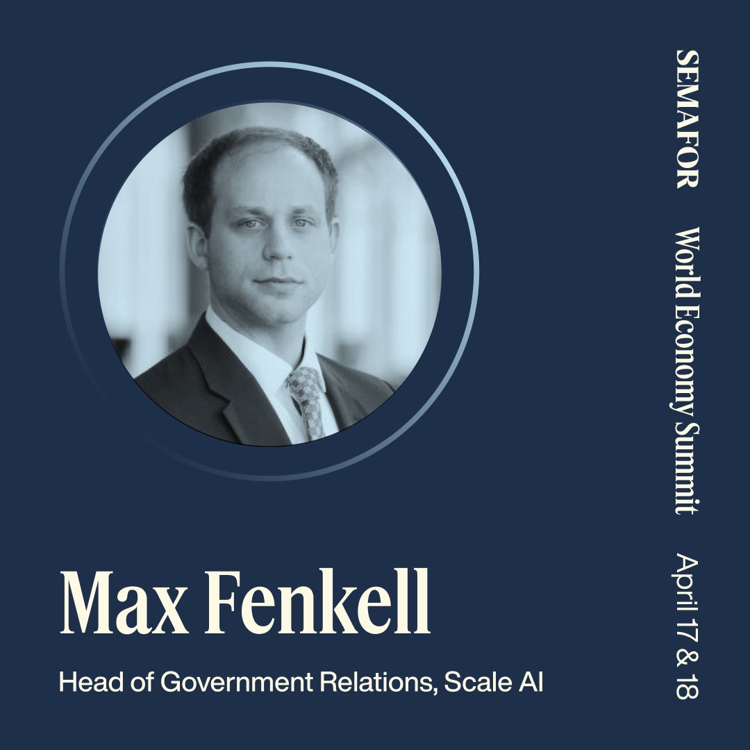 🟡 @scale_AI's Max Fenkell will speak at our 2024 World Economy Summit. Register now to join us in Washington, D.C. on April 17-18: events.semafor.com/wes2024/504911…
