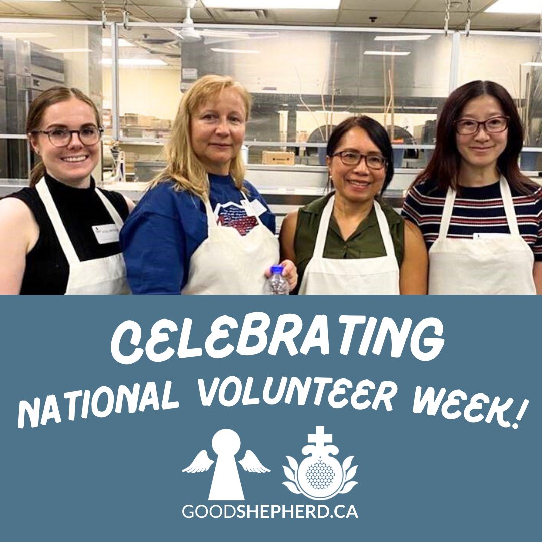 It's #NationalVolunteerWeek! @goodshepherd_to would like to recognize all the kindhearted individuals that #volunteer at our #shelter every single day. We couldn't #HelpTheHomeless without your dedication & effort! Learn how YOU can #Volunteer4Good here goodshepherd.ca/volunteer/