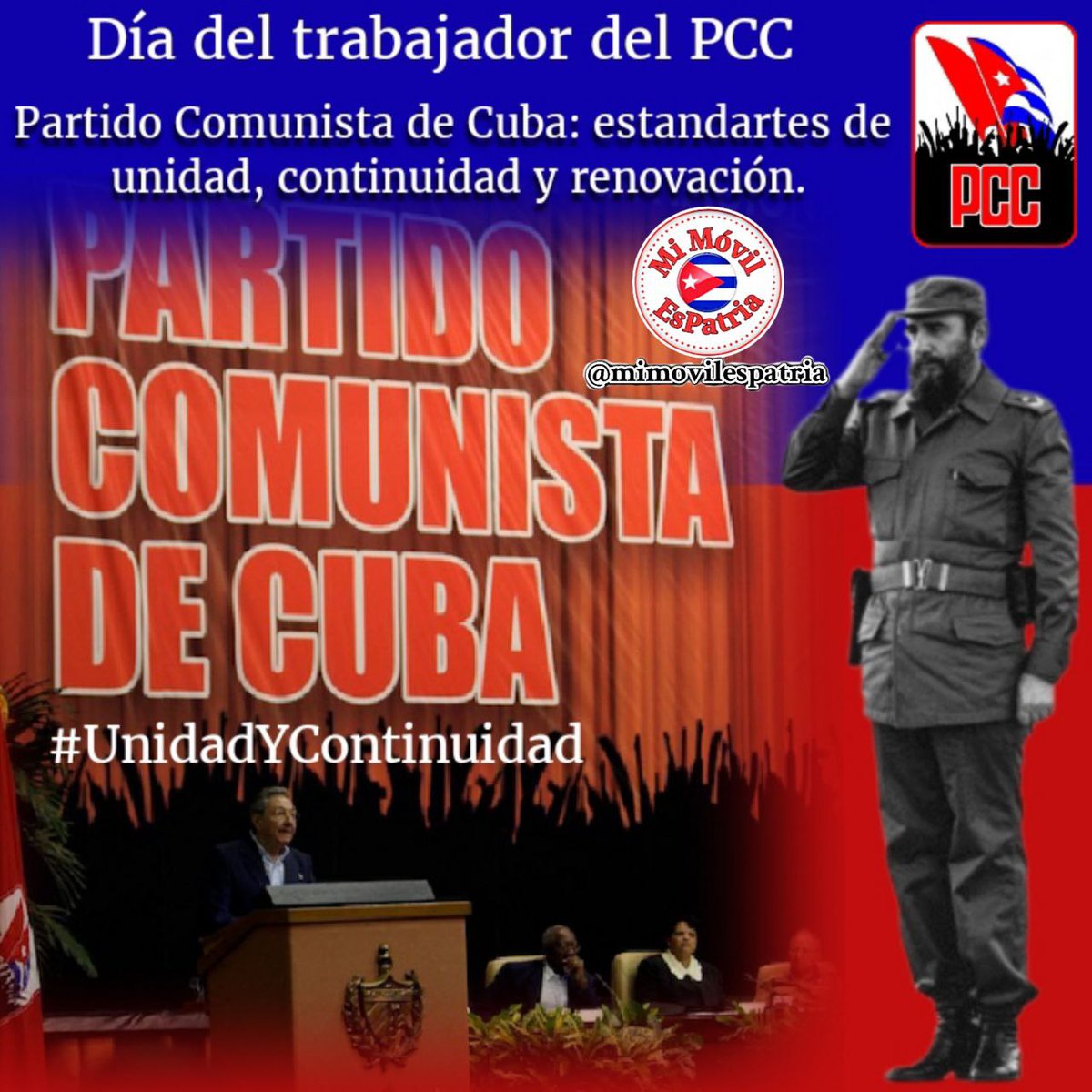 Llegue la felicitación a todos los trabajadores del PCC, en especial a los de #Jatibonico. 
Partido Comunista de Cuba: estandartes de unidad, continuidad y renovación.
#UnidadYContinuidad 
#SanctiSpíritusEnMarcha 
#Jatibonico 
@PartidoPCC @DiazCanelB @DeivyPrezMartn1