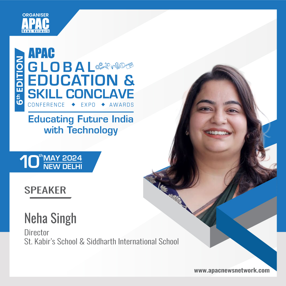 Apacnewsnetwork's tweet photo. We are ecstatic to announce Neha Singh, Director, St. Kabirโs School and Siddharth International School as our Speaker.
Visit us - https://t.co/vAWgRydcqF
#GESC2024 #APACEducation #APACSkill #APAC6thGESC #APACHE #APACSkill #APACSchoolEducation #HigherEducation https://t.co/wJL8Ga1ag7