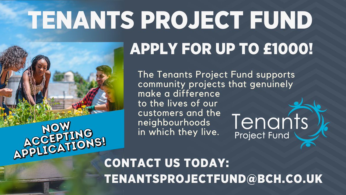 bchblackpool's tweet photo. We're proud to continue to provide support to community #grassroots projects through our Tenant's Project Fund. 

If you're wanting to run a project in your #community and are looking for funding , why not get in touch! We can accept applications up to £1,000!
#mondaymotivation https://t.co/ycsNu8Rfom