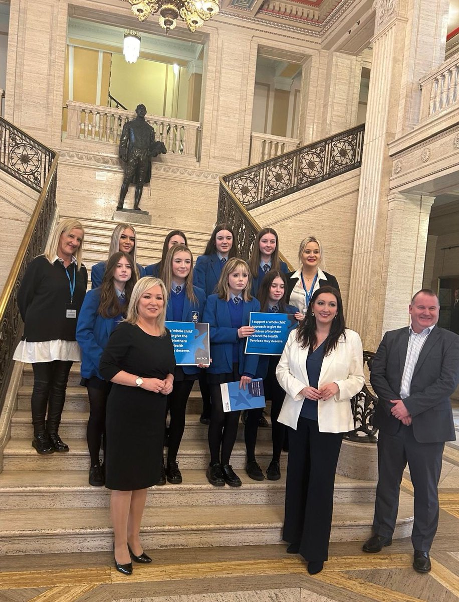 Year 10 pupils @SaintMarysDerry are all set for their presentation of the #WorriedAndWaiting report after meeting @little_pengelly @moneillsf @RayRlnet at Stormont! Good luck girls! #pupilvoice #childrenshealth @RCPCH_and_Us @RCPCHIreland @Emma_rcpch 💙💛💙
