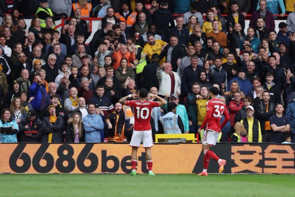 HLTCO's tweet photo. Every time you look at this photo of Morgan Gibbs-White celebrating in front of the Wolves end, you see a different angry reaction. https://t.co/o0kLDRIZkU