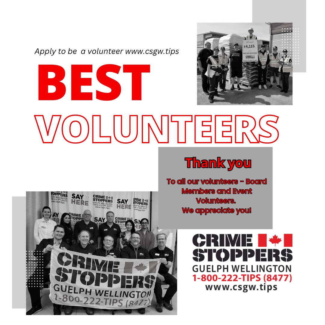 It's #NationalVolunteerWeek & #CSGW has the best volunteers ever!
Whether it's our Board members or our event volunteers, we thank you for your time and talent! We can't do what we do without you!
#VolunteersRock #Guelph #Wellington