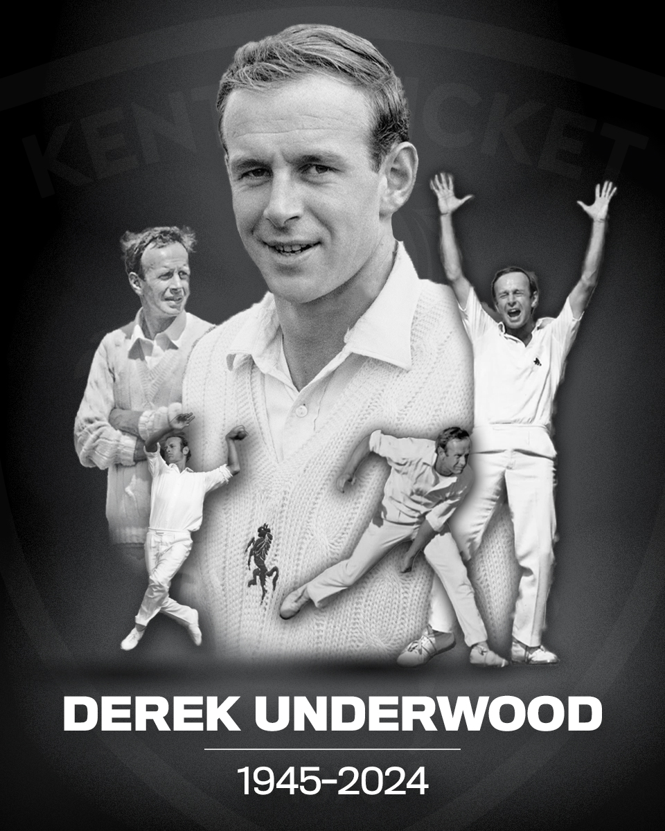 KentCricket's tweet photo. Kent Cricket is in mourning following the death of one of the icons of the Club, Derek Underwood, at the age of 78. https://t.co/zBHwfczbL8