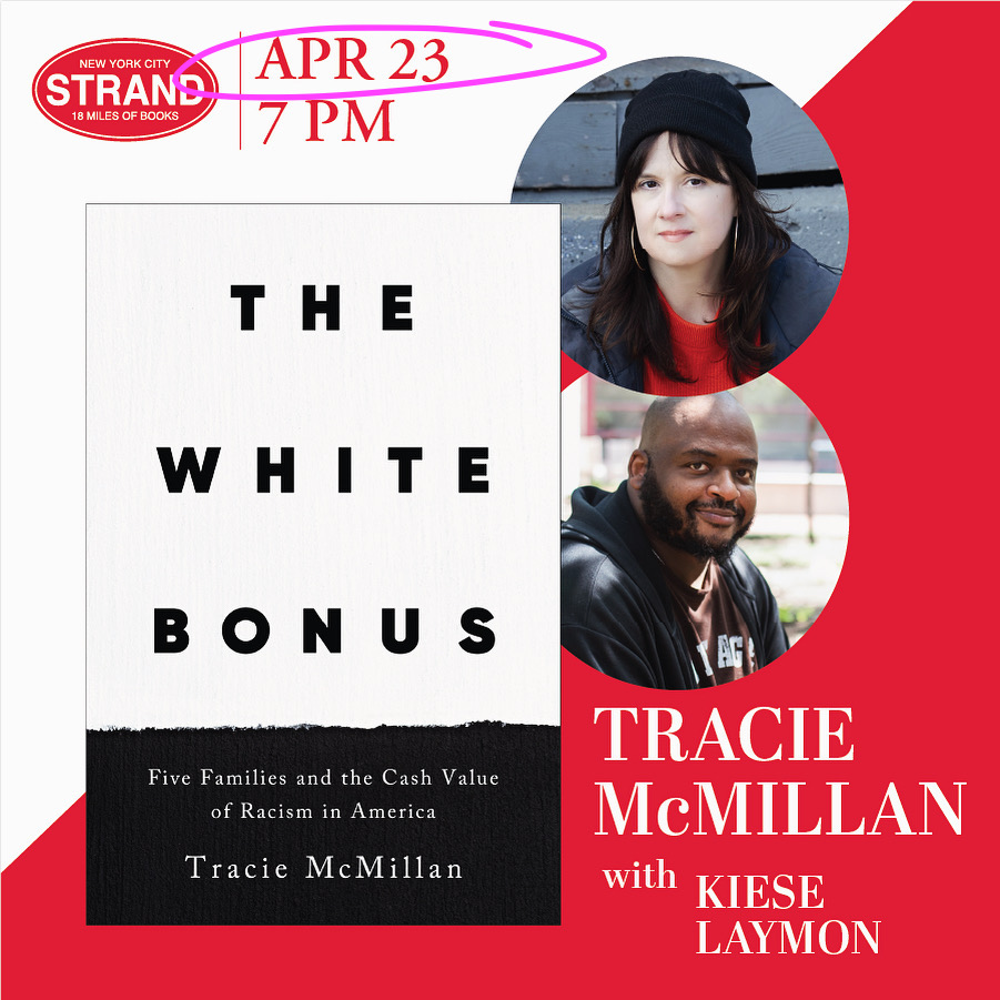 Eight day countdown: Thrilled to be talking with Kiese Laymon on April 23, 7 pm at the Strand in NYC. eventbrite.com/e/tracie-mcmil…