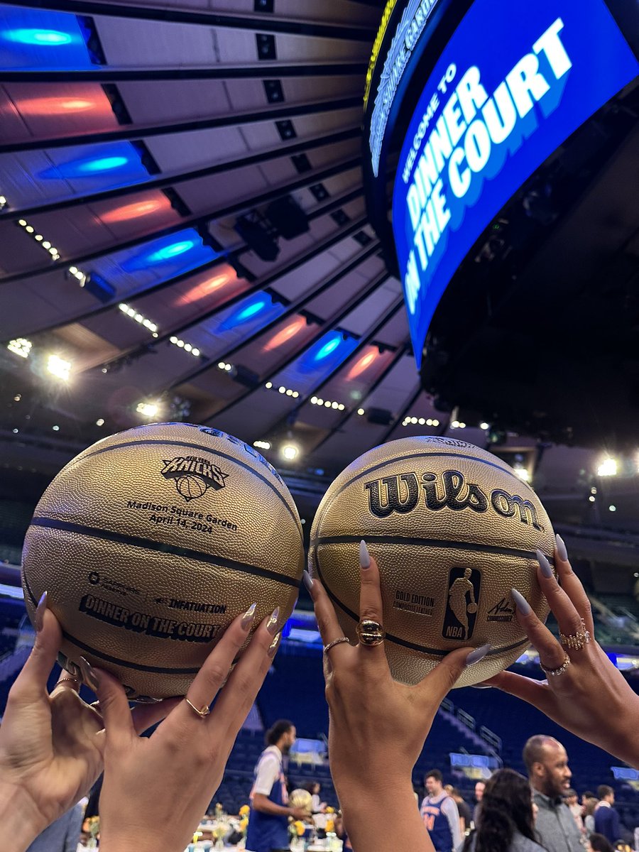 About last night… We hosted an @infatuation x @Chase Sapphire Dinner On The Court w/@wildairnyc. First time @TheGarden has ever hosted a dinner on the actual 🏀 court. Not a bad way to celebrate an amazing @nyknicks regular season… A+ balls 📸 @CountOnVic