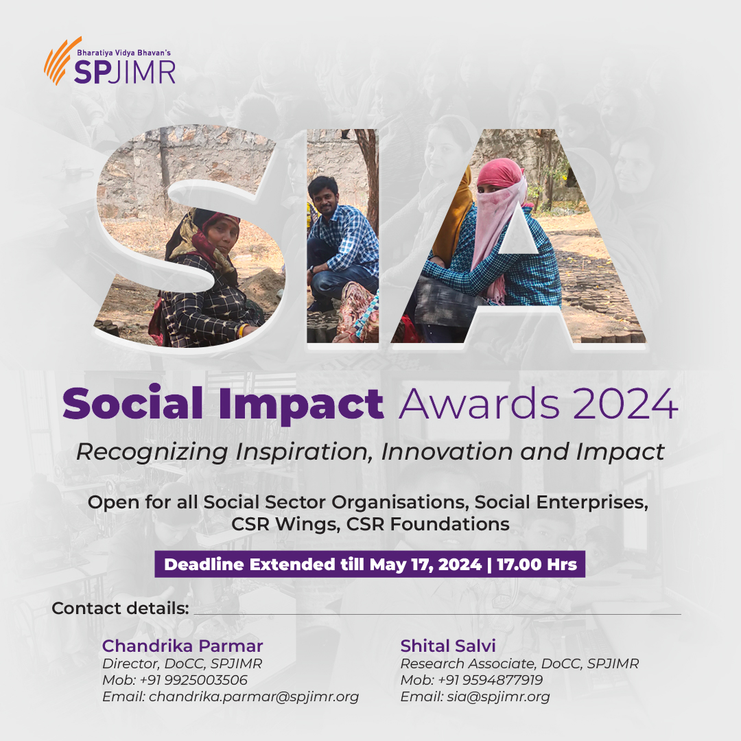 Social Impact Awards (SIA) Deadline Extended: 📅 Friday, May 17, 2024 Do not miss the opportunity. Participate in the 2024 edition of SIA. Register now: tinyurl.com/2y8sw5yu