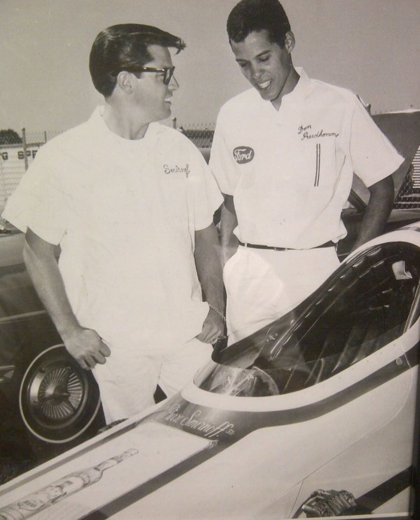 Snake gave me this pic quite a few years ago. 1967 Indy. Two guys from the Valley. Both had a ton of influence on my life. What are the chances he would pass on Snakes birthday? #ogld #larrydixon #legend #hero #dad #nitro #topfuel #dragster #dragracing #motorsports #nhra