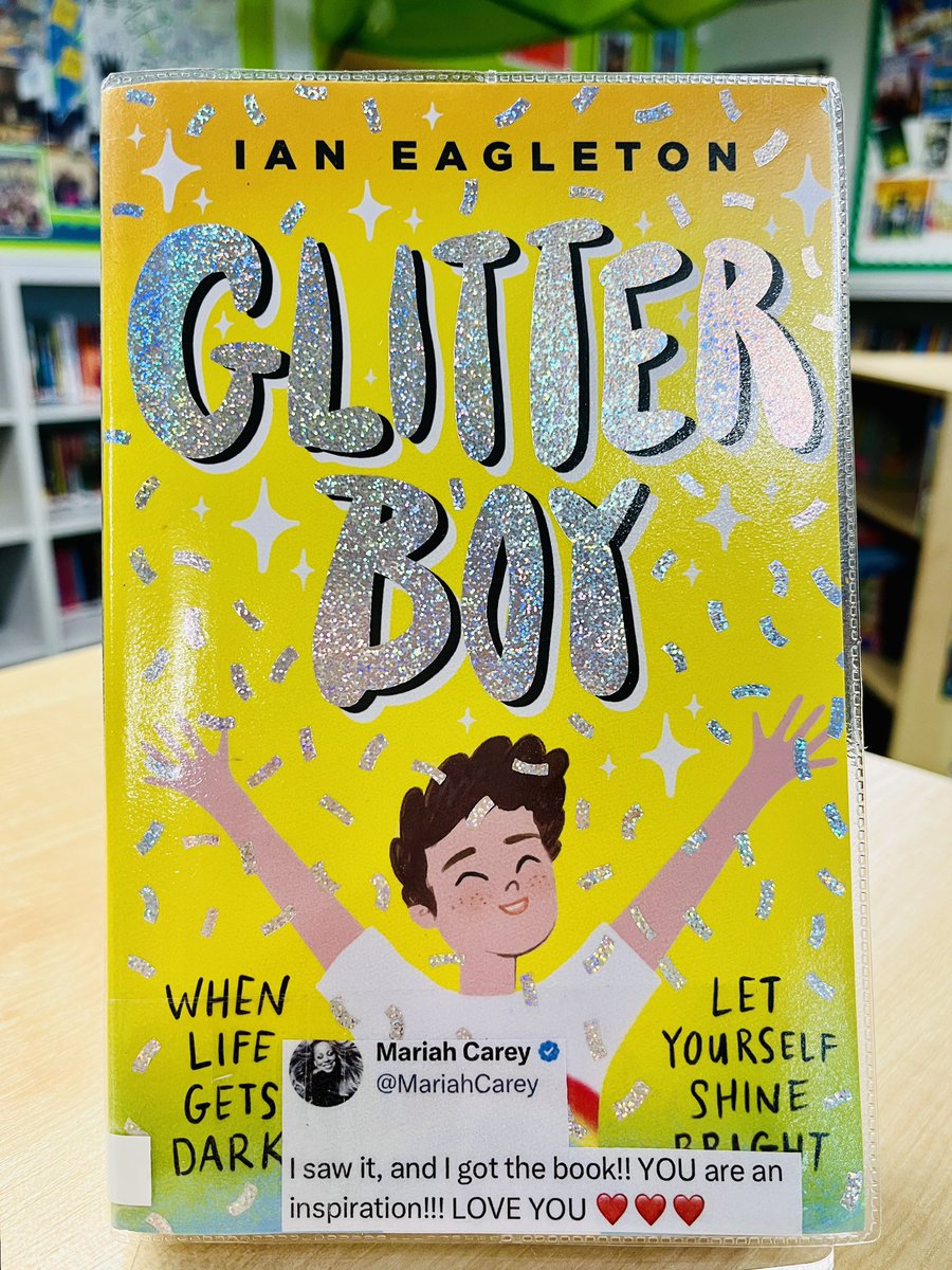 I got ahead of the re-print @MrEagletonIan and added @MariahCarey ‘s amazing message myself to #GlitterBoy today, ready for pupils returning tomorrow to @RPPS_Library ! #kidlit #CelebrationOfMimi #readingforpleasure #RepresentationMatters