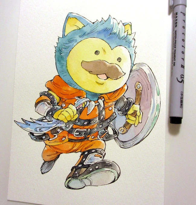 もう何年もマトモにさわれていないドラクエ10の自キャラを初めて描いてみたら、すごい楽しいwボトムズのキリコカラーに仕上げたのがやっぱりお気に入りなんですよ～むせる…プレイ当時、髭も髪色に合わせたかったんだけど色変更できなかったんだっけ?覚えてないな 