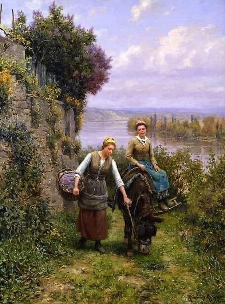 «Returning Home», by the French painter Daniel Ridgway Knight (1839–1924).