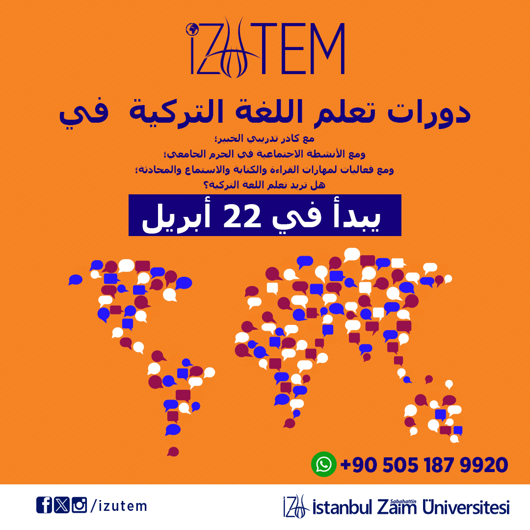 zaimuniv's tweet photo. You can enroll now. ⚠️
Our Turkish courses begin soon. ✏️📗💛
✉️: izutem@izu.edu.tr
📞Whatsapp: +90 (505) 187 99 20
يمكنك التسجيل الآن. ⚠️
تبدأ دورتنا التركية. ✏️📗💛
✉️: izutem@izu.edu.tr
📞 الواتساب: +90 (505) 187 99 20 p.
#izu #zaim #turkish #turkishlearning #turkishlesson https://t.co/jctVqgOnXz