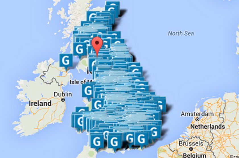 Map of all the Greggs in Britain.