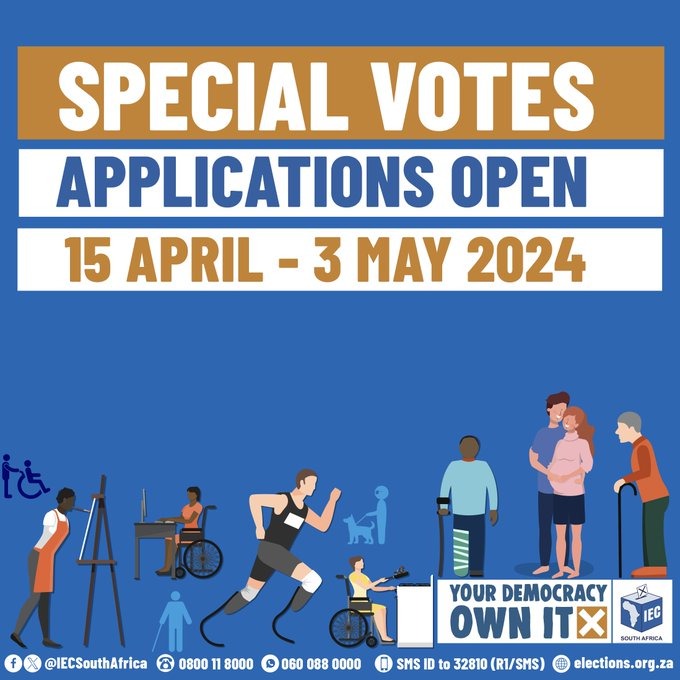 #SAElections24 | A special vote allows citizens to vote under special circumstances, like illness or being away from home on Election Day. It's granted through an application process & can be cast at a voting station or, if needed, through a home visit. online.elections.org.za/voterportal/vo…