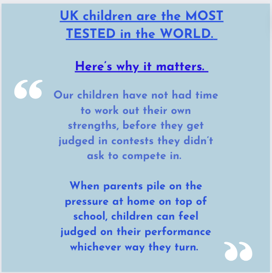 UK children are the most tested in the world.  

 Here's why it matters:

#education #Schools #parenting #educational #TEACHers #MentalHealthSupport