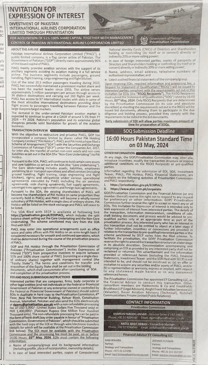 Sunnyshah1110's tweet photo. Now its Officialy Advertise one & only Pakistan International Air Line is for sale which was the number 1 in old time..!!
Thank you Handlers for taking Pakistan institutions on this stage May Allah pak Destroy You all PDM Members & ur faimlies.Ameen
#pakistanforsale
#Sale https://t.co/AMyeSQ9Axz