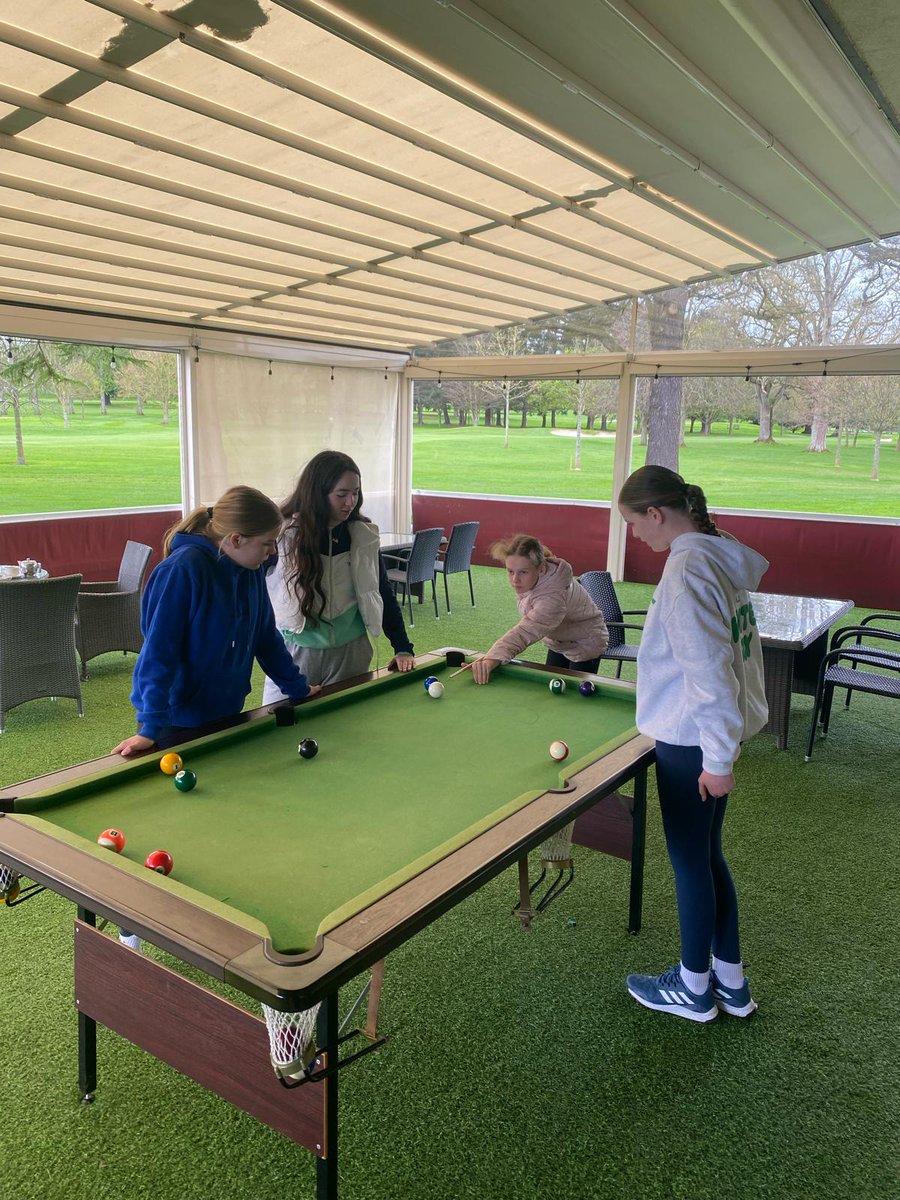 A game of pool on the balcony after Saturday's golf lessons. Who said anything about a misspent youth ... #buildingthefuture