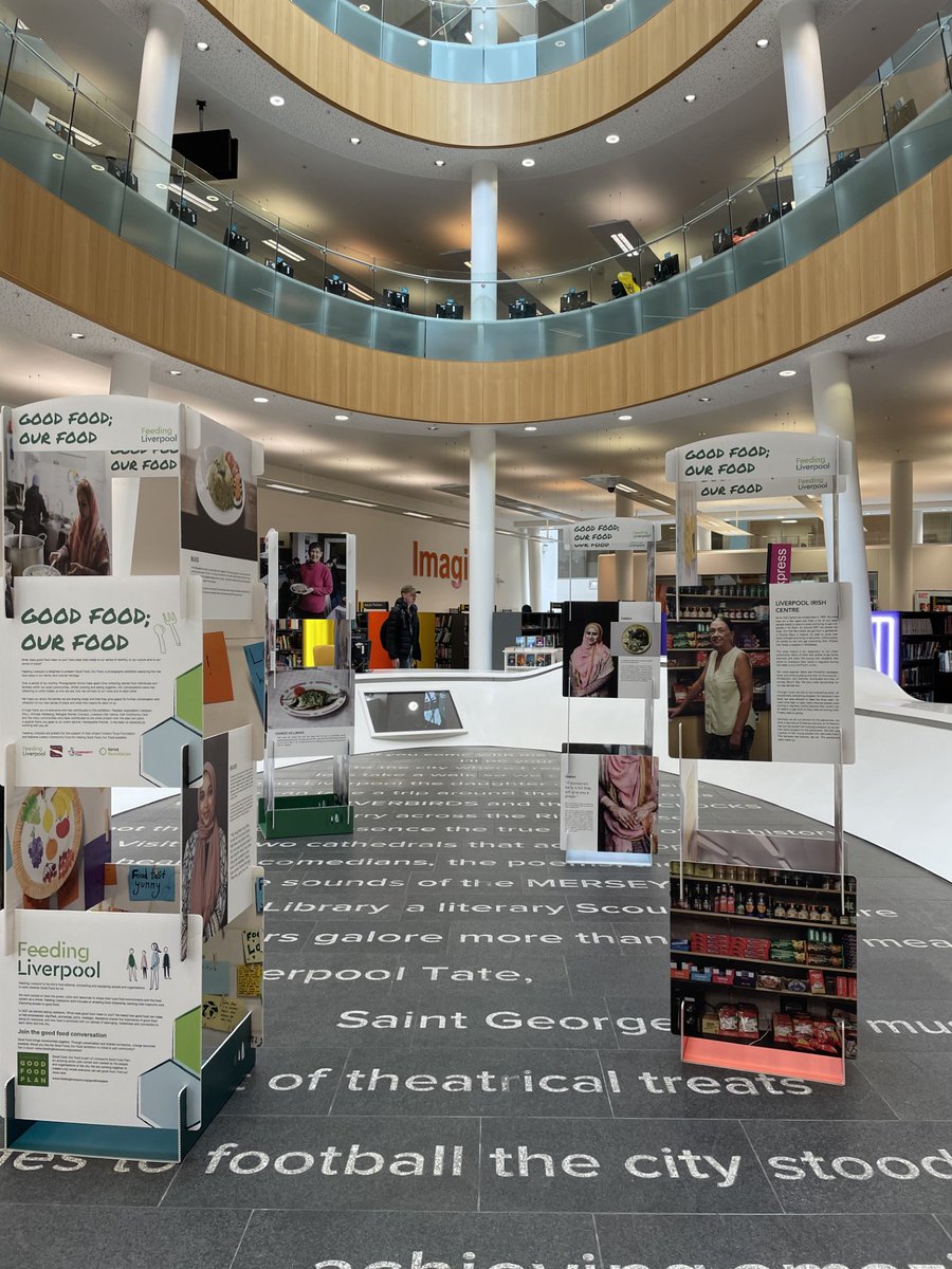 The Good Food; Our Food pop-up exhibition was @Lpoolcentlib last week, prompting discussion about what #GoodFood means to the community 🍴💬 Would you like to host the exhibition at your event/organisation? Click here to contact us👉feedingliverpool.org/contact/