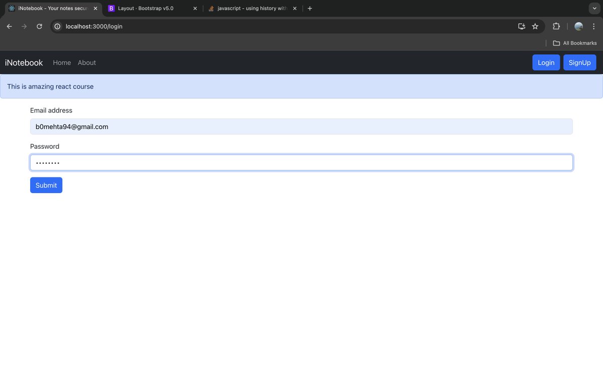 HimanshuSi57983's tweet photo. #update The Login section is fully functional just a few small fixes and we are good to go. #todo Signup section. A few days more to go #MERN #Development #learning #singlepagewebsite #dynamicapp https://t.co/CBpTM14lD3