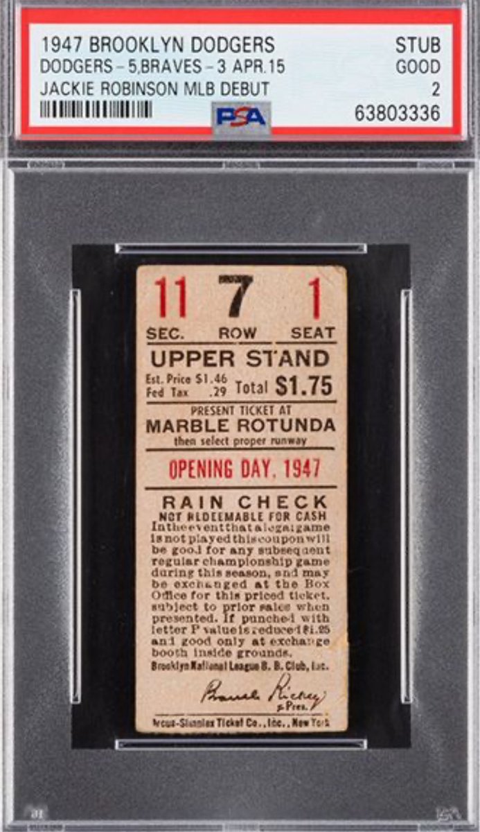 The all-time price for a ticket sold at auction is Jackie Robinson’s debut from this day in 1947. We sat down with its owner @Brewers owner Mark Attanasio cllct.com/sports-collect…