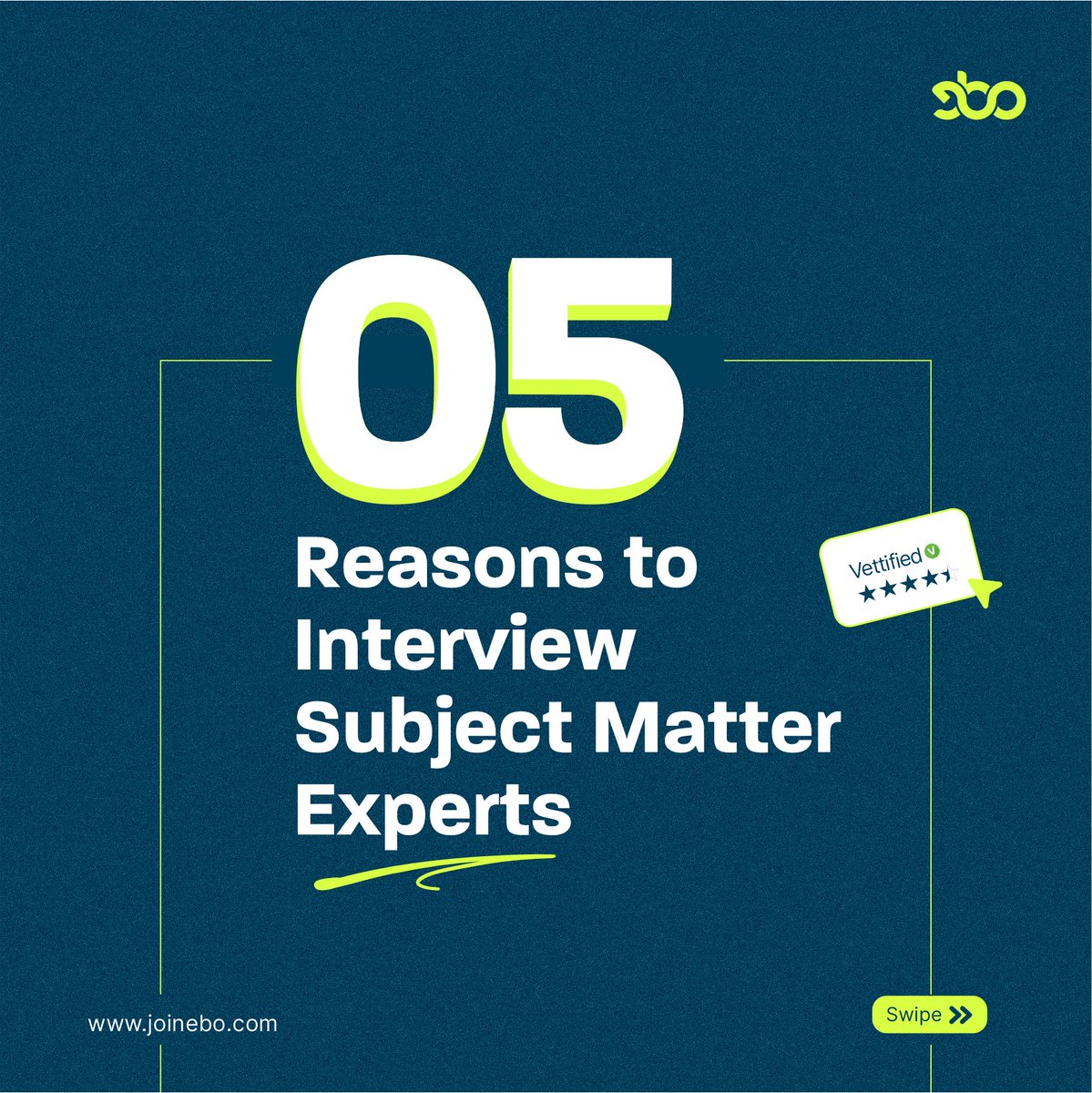 joinebo_'s tweet image. Take your content to the next level. Leverage the secret weapon of Subject Matter Experts and stay ahead of the curve! 

Swipe through to learn how these industry gurus can boost your credibility, elevate your message, and ignite passion in your audience. 

#EBO #expertinterview