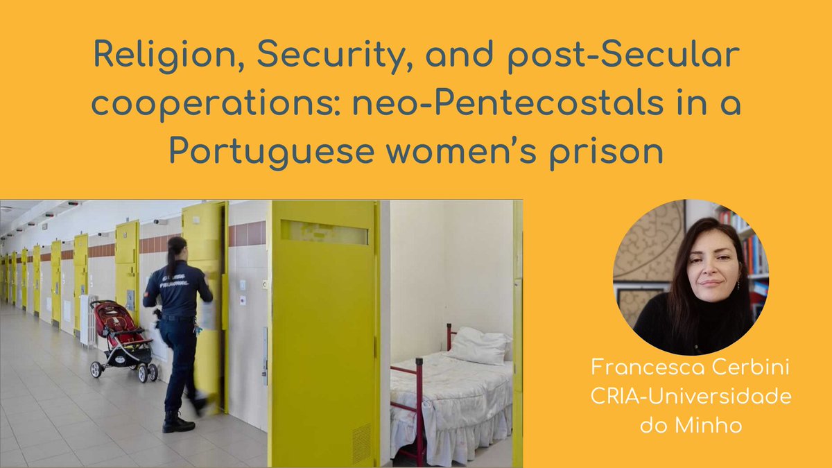 What happens when secular institutions experiencing crisis draw the interest of neo-Pentecostal religions? Join us next week for this online workshop which draws on enthographic research in a Portuguese women's prison. 🗓️Wed 24 April, 4-5pm 👉REGISTER bit.ly/3PO7zJI