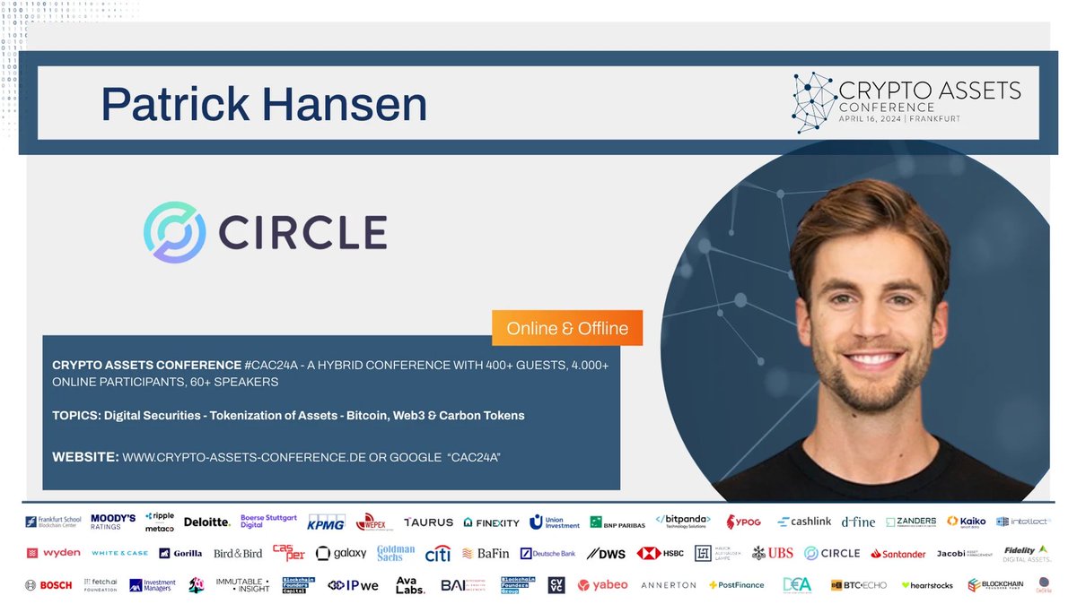 Looking forward to speaking at the crypto asset conference tomorrow, undoubtedly Germany’s most important industry event of the year. Alongside Alexander Hoeptner, Dr. Jonas Gross, Prof. Dr. Joachim Wuermeling, Marc Henniges, and Johannes Wirtz, we will discuss all things