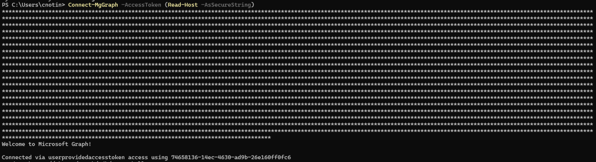 Clément Notin (@cnotin) on Twitter photo 💡 Just discovered this nice combination for authenticating MS Graph PowerShell with an access token, for example copied from an intercepted request in Azure portal
Connect-MgGraph -AccessToken (Read-Host -AsSecureString)
Thanks to <a href="/mariussmellum/">Marius Solbakken</a> ➡️ youtu.be/jMOFWVOm-Y4?t=… 💡 Just discovered this nice combination for authenticating MS Graph PowerShell with an access token, for example copied from an intercepted request in Azure portal
Connect-MgGraph -AccessToken (Read-Host -AsSecureString)
Thanks to <a href="/mariussmellum/">Marius Solbakken</a> ➡️ youtu.be/jMOFWVOm-Y4?t=…