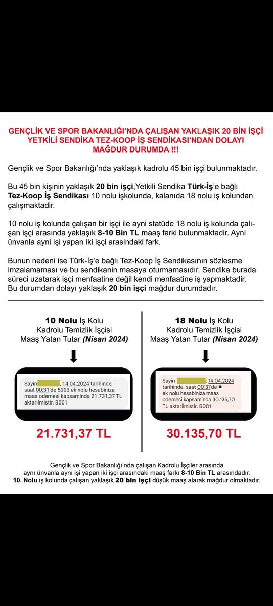 Ramazan23304927's tweet photo. #GSBİŞÇİLERİMAĞDUR

@karagozilker
@ankahabera
@KucukkayaIsmail 

Duyum işçinin sesini sendikalar mağdur ediyorlar biri buna dur desin https://t.co/thzHhbP8Ih