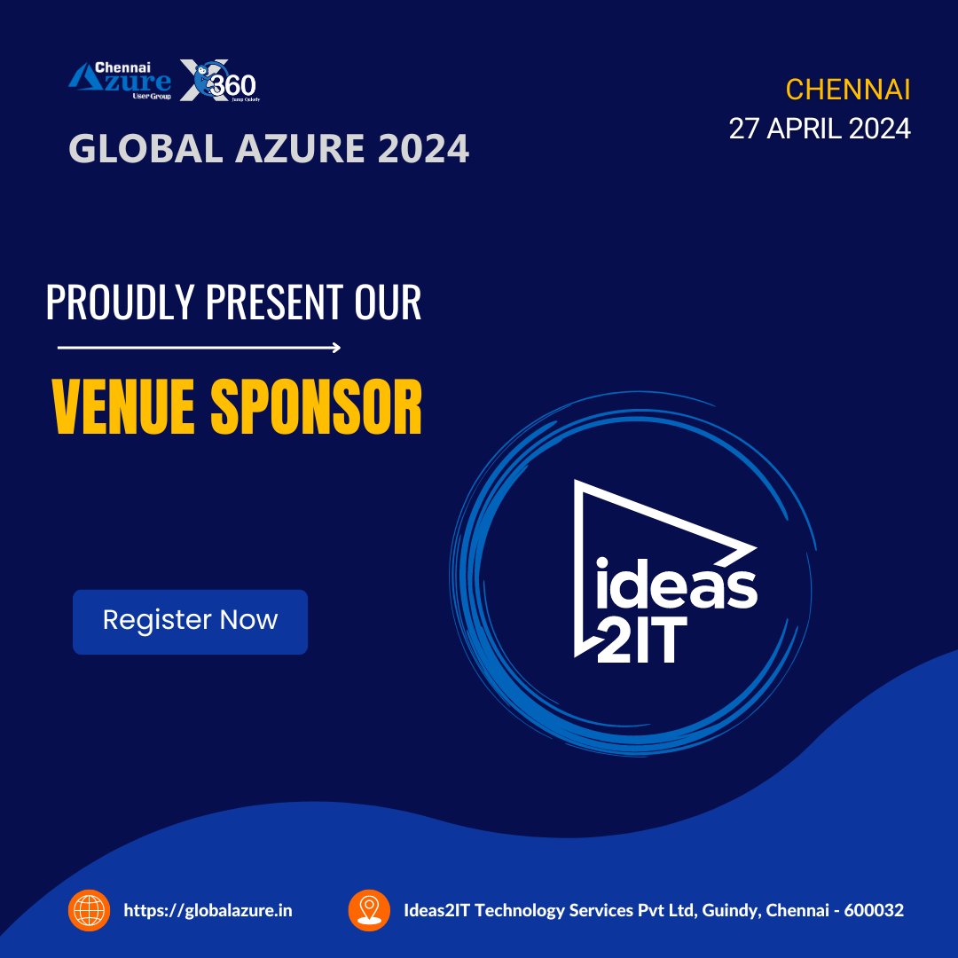 Exciting news! Thrilled to announce that Ideas2IT Technologies is joining us as the official venue sponsor for Ideas2it! Their support is essential in making our event a success. Get ready for an inspiring space where innovation and collaboration thrive!

 #XMonkeys360