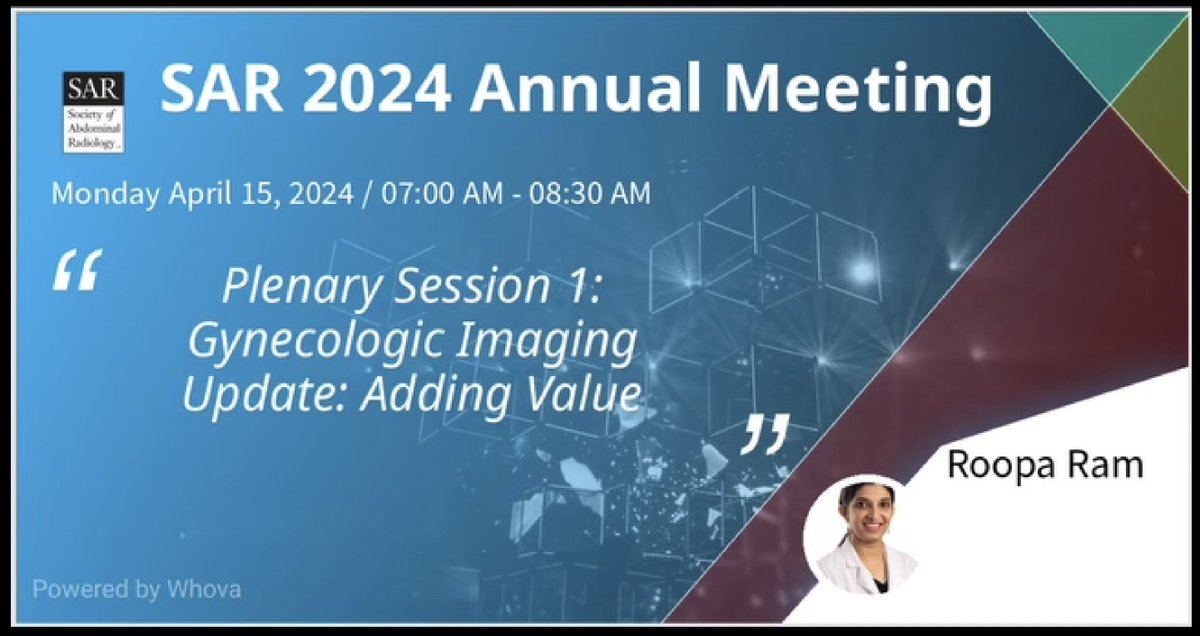 🌟 Don't miss out! Our program director, @DrRoopaRam is speaking at Plenary Session 1 at the #SAR24 Annual Meeting! 🎙️ #RadRes @ARradsoc @SocietyAbdRad