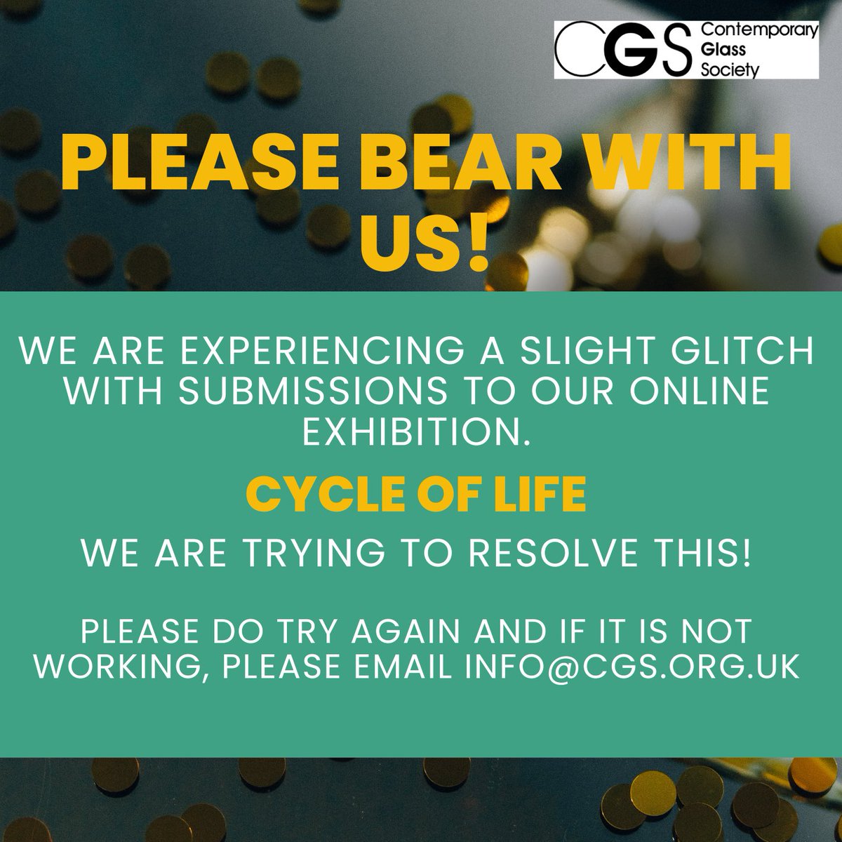 Please bear either us if you’re trying to submit an image to forthcoming online exhibition. Please do try again and if it still isn’t working, please email the email address below.