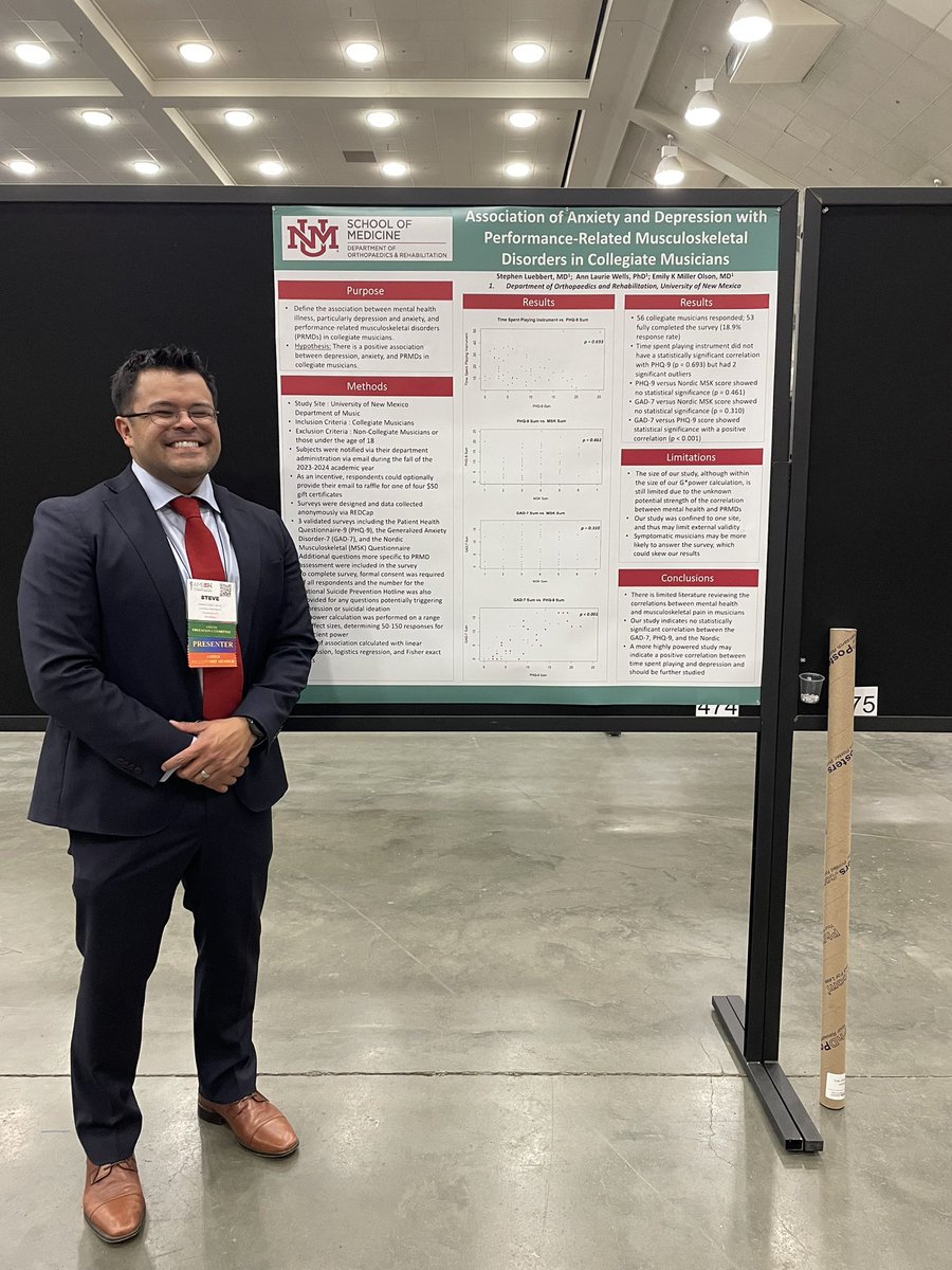 steveluebbertMD's tweet photo. Happy to present my research poster today at #AMSSM2024 ! I’ll be at number 474 from 9:30-10:30 AM/3:30-4:30 PM EST, see ya there! https://t.co/DhBI7xRnmt