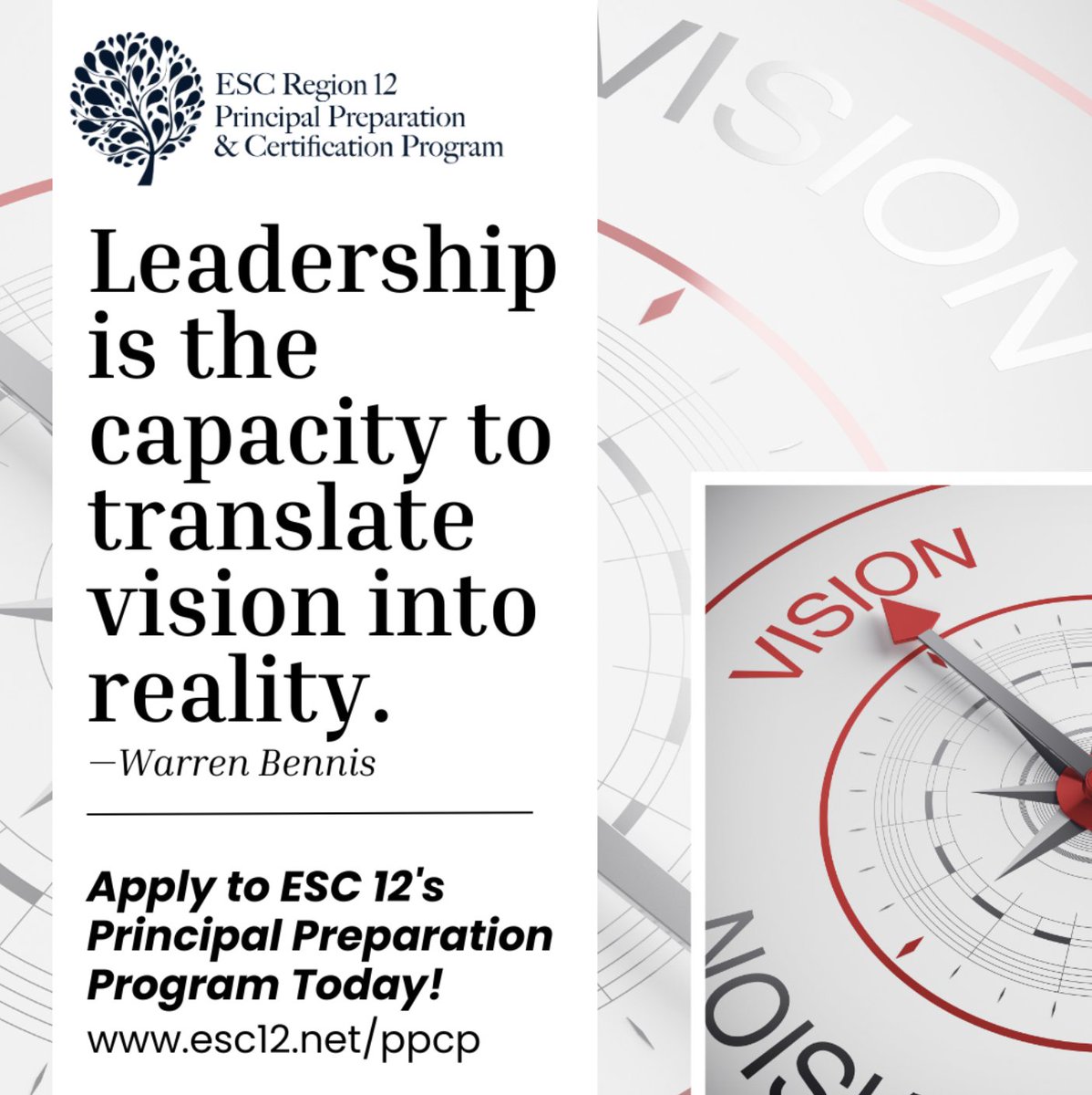 Applications to join the 2024 Principal Preparation Cohort are due on April 30th! Apply now before it's too late! Learn more at esc12.net/ppcp