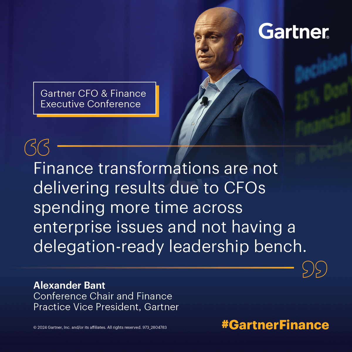 Join us at #GartnerFinance to see how autonomous #finance drives transformation and unlocks enterprise value. Explore this year’s #FinanceTransformation sessions now: gtnr.it/3PWV52I