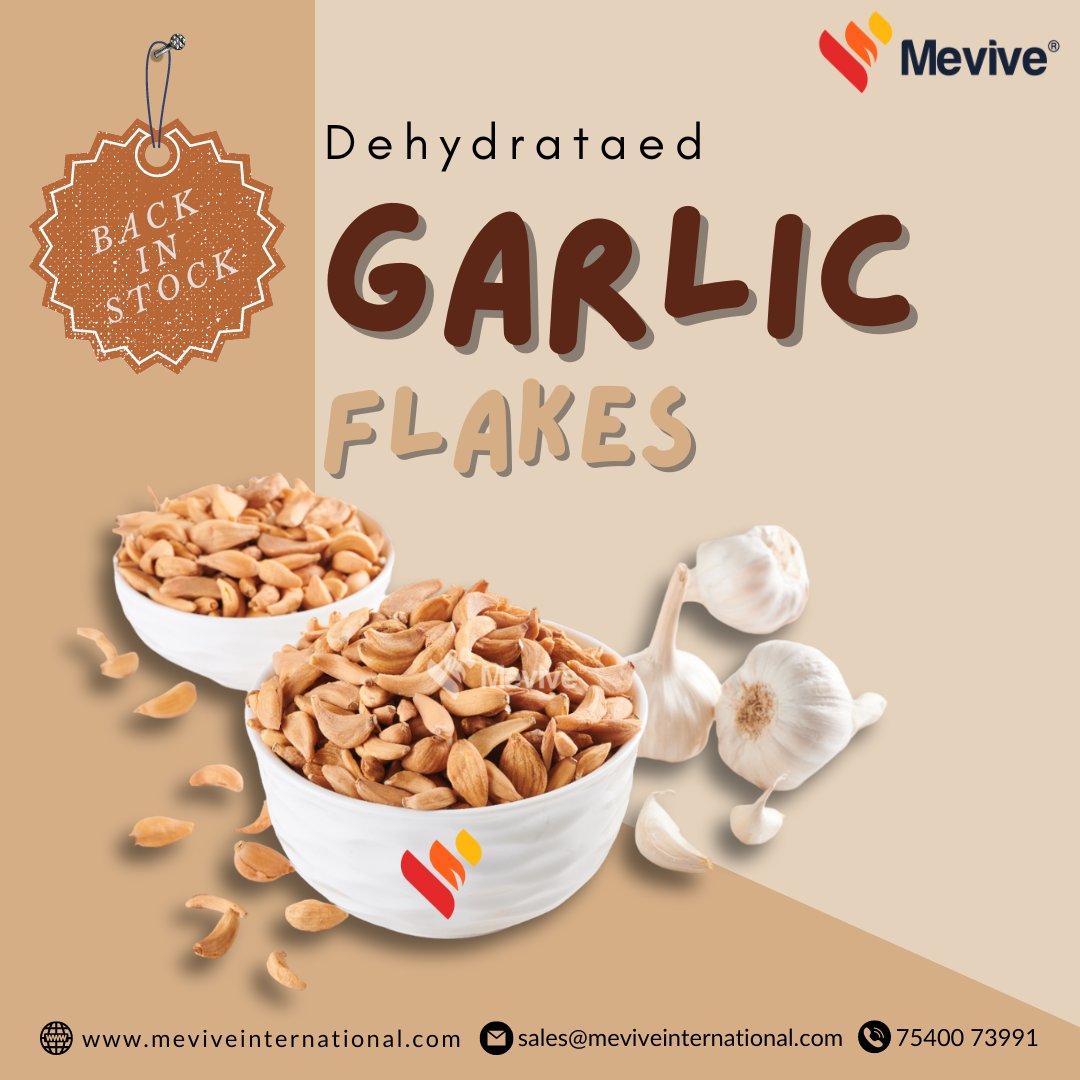 Use our flavourful dehydrated garlic flakes and powder to season your food!😋🧄 Elevate your flavours in an instant.🔥
.
#dehydratedgarlic #driedgarlicpowder #pickle #mevive #indiafood #spicesofindia #readytocook #instafoods #cookingtips