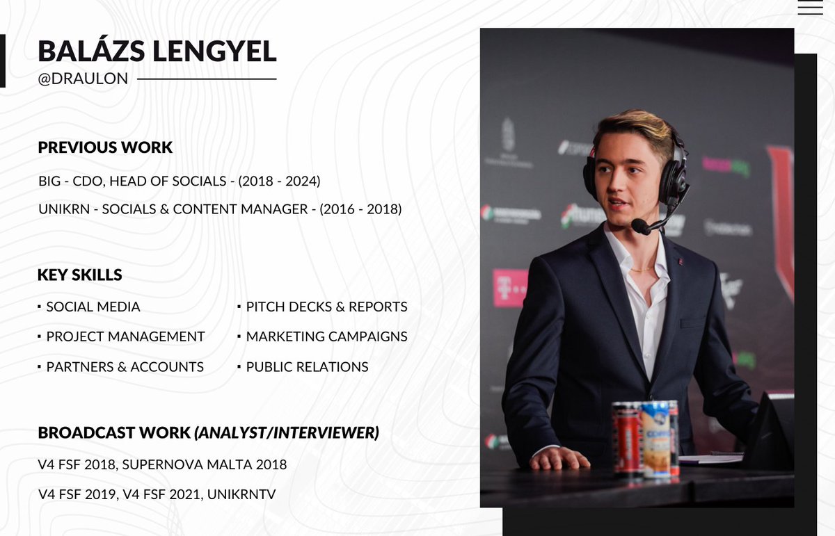 With nearly a decade of esports experience under my belt, I am available for my next challenge. I can: 📈 Elevate your social media presence 🍿 Plan and execute marketing campaigns 🤝 Manage your partner accounts Retweets/testimonials are appreciated!