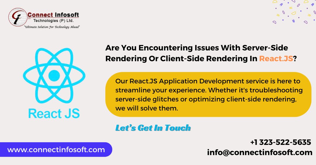 connectinfo_12's tweet photo. Are You Encountering Issues With Server-Side Rendering Or Client-Side Rendering In React.JS?
https://t.co/D571n1eMvb
#connectinfosoft #ReactJS #ReactDevelopment #ReactDevelopers #ReactServices #ReactCompany #ReactDevelopmentService #JavaScriptDevelopment #FrontendDevelopment https://t.co/X0a4TaMtxK