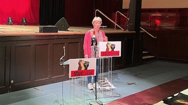 “It’s time for politicians to walk the walk and not talk the talk.” Linda Clarke Seconding Motion 38 Social Care. #STUC24