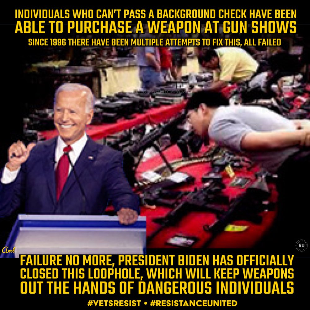 Through the Bipartisan Safer Communities Act, President Biden has expanded firearm background checks requirements & clarifies when a person must be licensed as a gun dealer & perform background checks.
#GunReform
#ResistanceUnited
whitehouse.gov/briefing-room/…