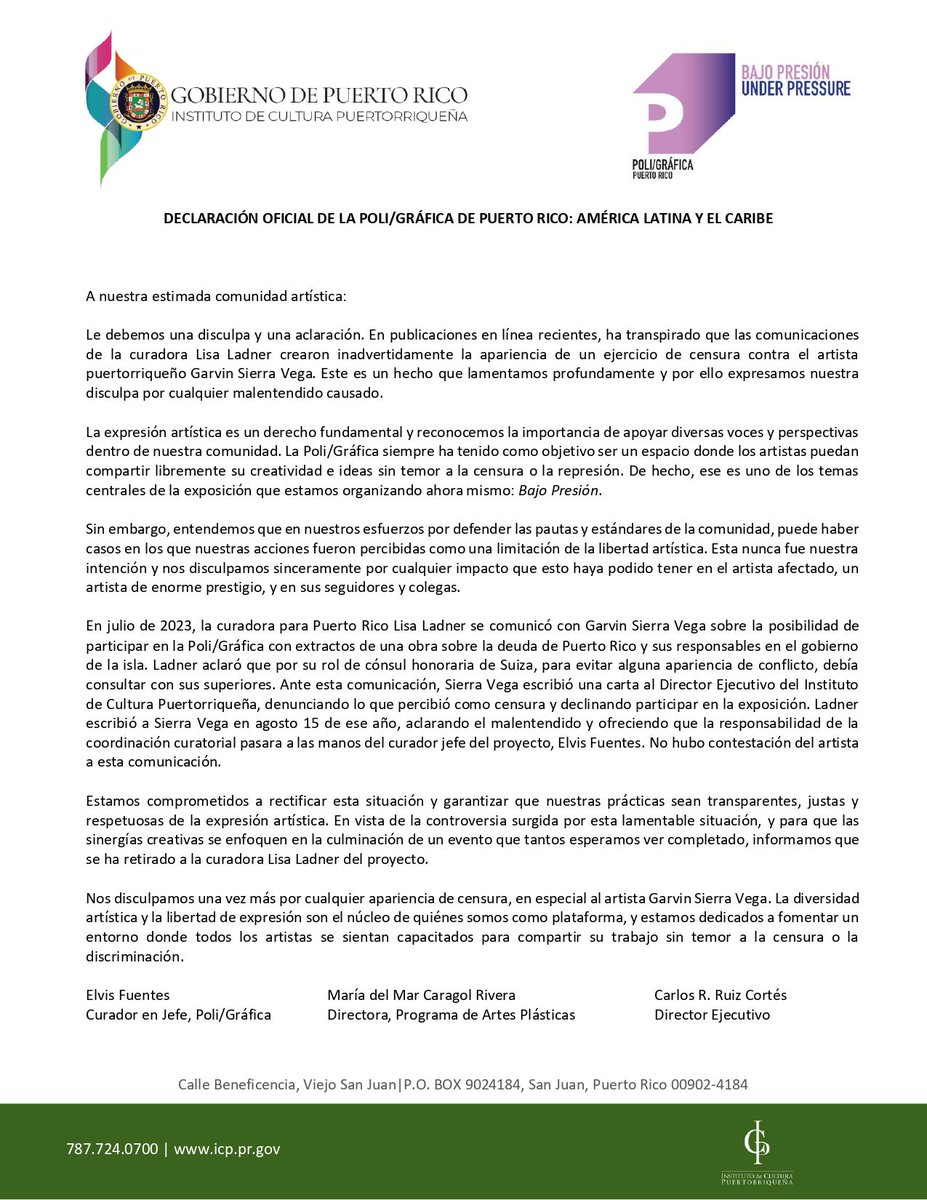 DECLARACIÓN OFICIAL DE LA POLI/GRÁFICA DE PUERTO RICO: AMÉRICA LATINA Y EL CARIBE culturalpr.com/declaracion-of…
